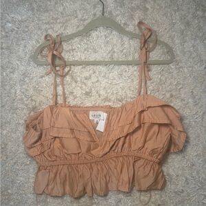 Blu Spero cropped ruffle top